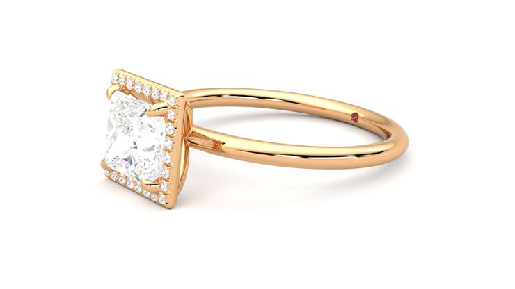 Taylor & Hart Dove Princess Engagement Ring 360 degree image 23