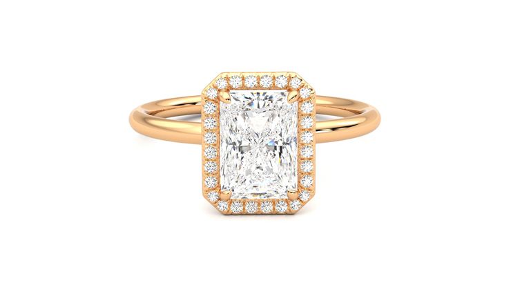 Taylor & Hart Dove Radiant Engagement Ring 360 degree image 1