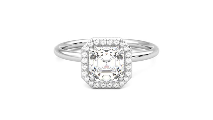 Taylor & Hart Dove Asscher Engagement Ring 360 degree image 0