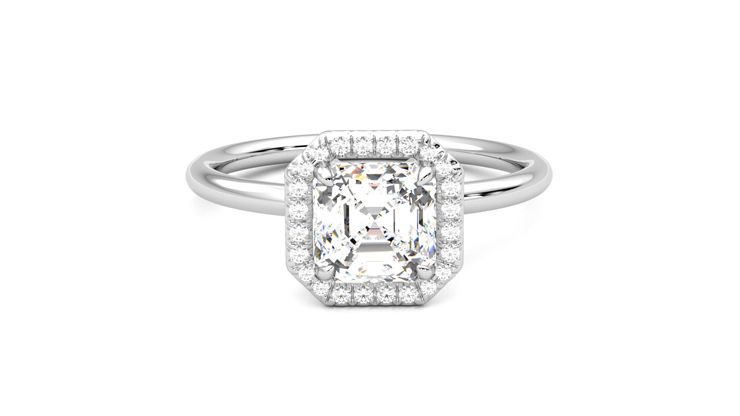 Taylor & Hart Dove Asscher Engagement Ring 360 degree image 1