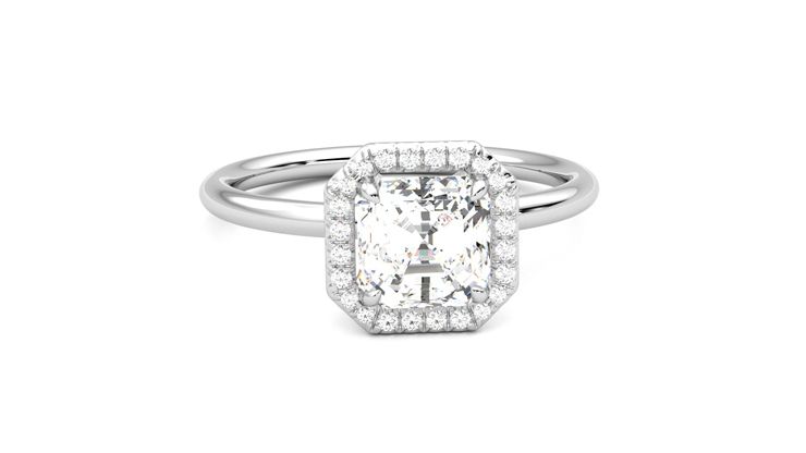 Taylor & Hart Dove Asscher Engagement Ring 360 degree image 2