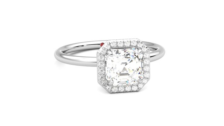 Taylor & Hart Dove Asscher Engagement Ring 360 degree image 3