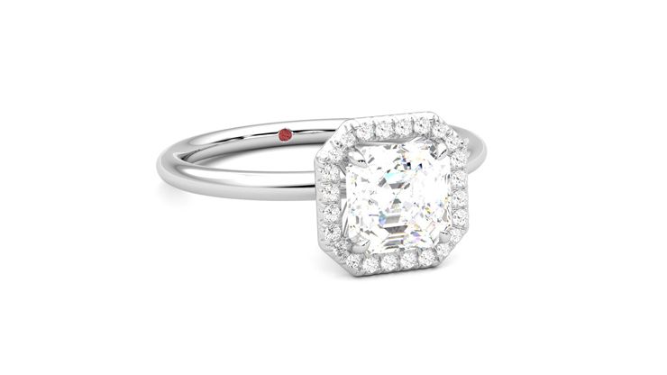 Taylor & Hart Dove Asscher Engagement Ring 360 degree image 4