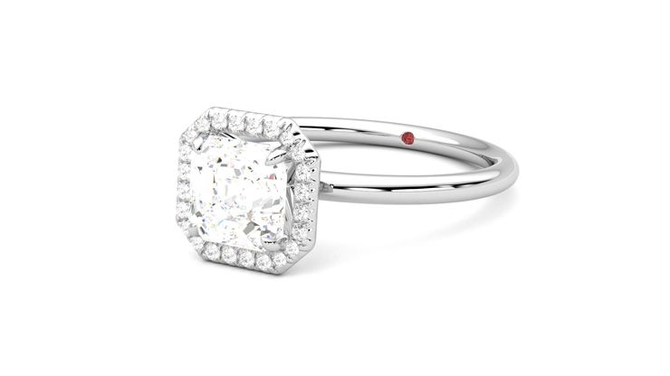 Taylor & Hart Dove Asscher Engagement Ring 360 degree image 25