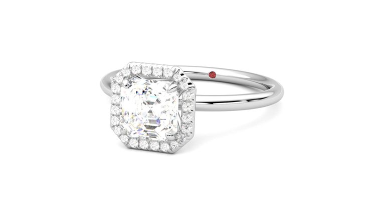 Taylor & Hart Dove Asscher Engagement Ring 360 degree image 26