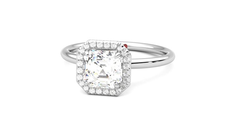 Taylor & Hart Dove Asscher Engagement Ring 360 degree image 27