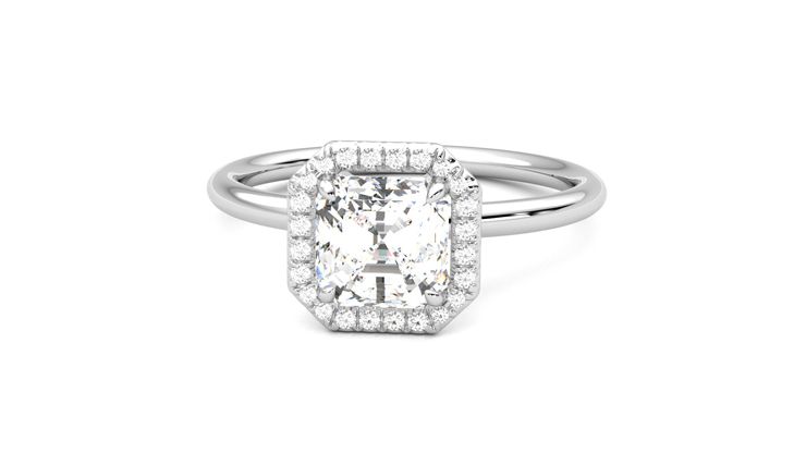 Taylor & Hart Dove Asscher Engagement Ring 360 degree image 28