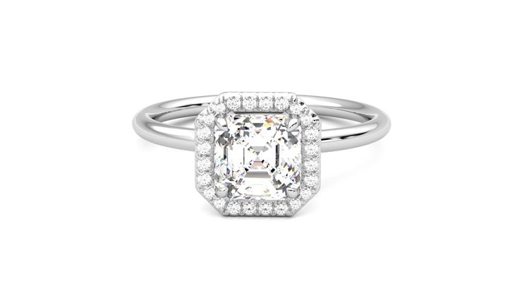 Taylor & Hart Dove Asscher Engagement Ring 360 degree image 29