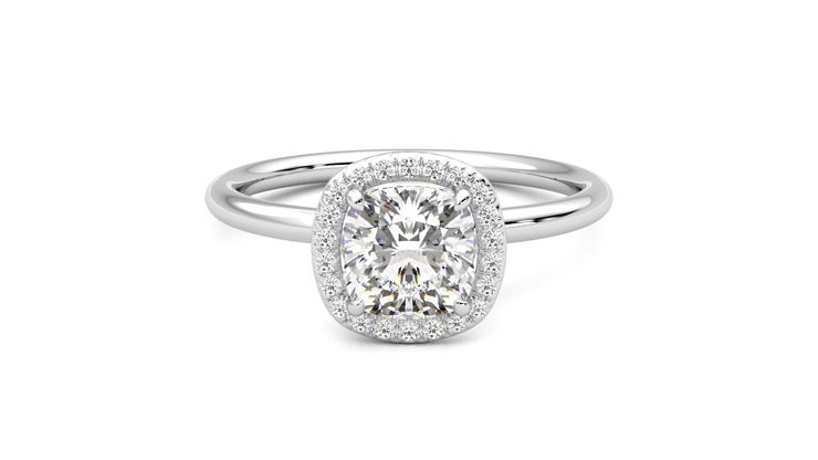 Taylor & Hart Dove Cushion Engagement Ring 360 degree image 0