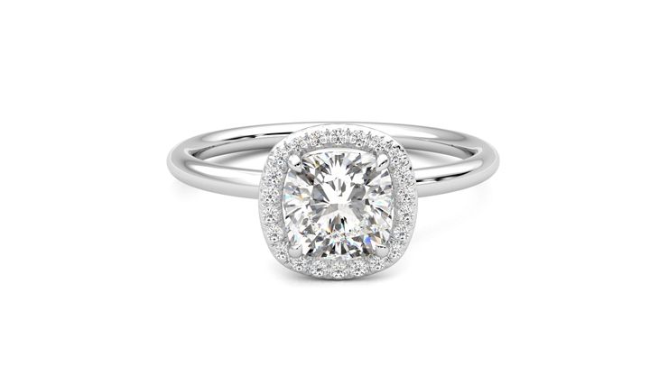 Taylor & Hart Dove Cushion Engagement Ring 360 degree image 1