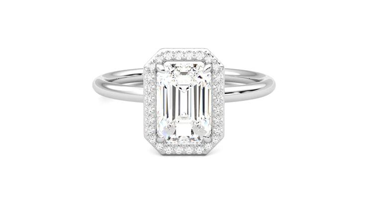 Taylor & Hart Dove Emerald Engagement Ring 360 detail 01