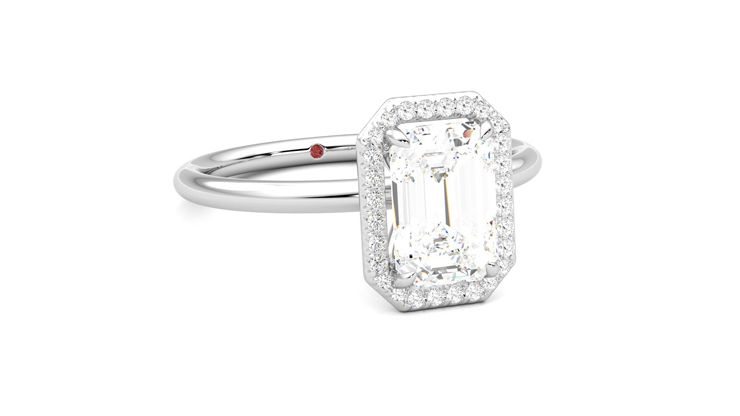 Taylor & Hart Dove Emerald Engagement Ring 360 degree image 4