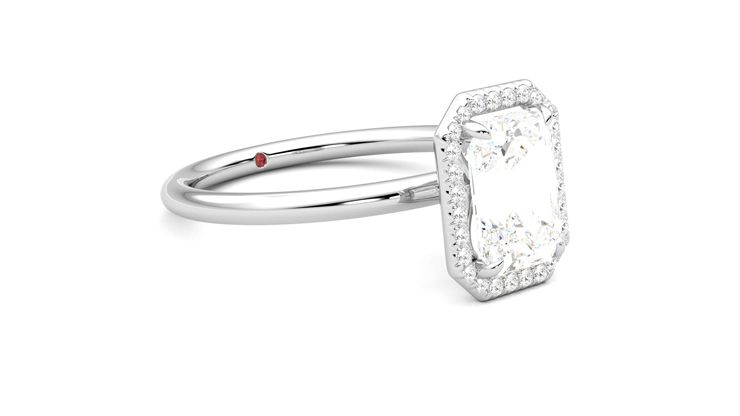 Taylor & Hart Dove Emerald Engagement Ring 360 degree image 6