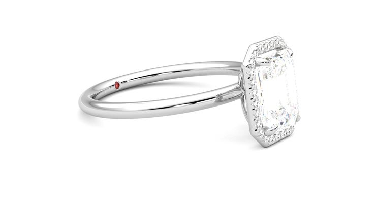 Taylor & Hart Dove Emerald Engagement Ring 360 degree image 7
