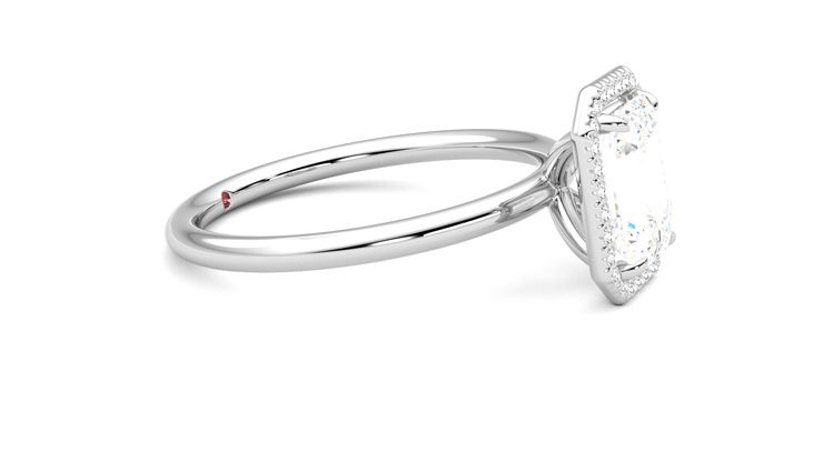 Taylor & Hart Dove Emerald Engagement Ring 360 degree image 8