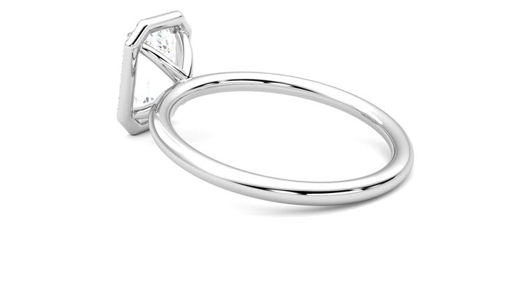 Taylor & Hart Dove Emerald Engagement Ring 360 degree image 18