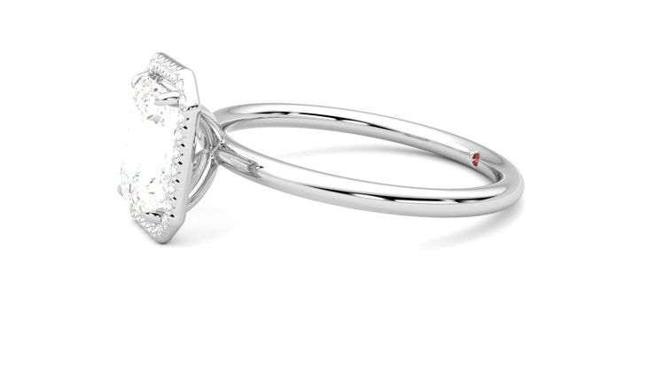 Taylor & Hart Dove Emerald Engagement Ring 360 degree image 22