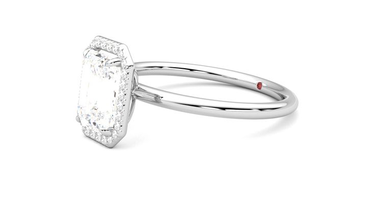 Taylor & Hart Dove Emerald Engagement Ring 360 degree image 23