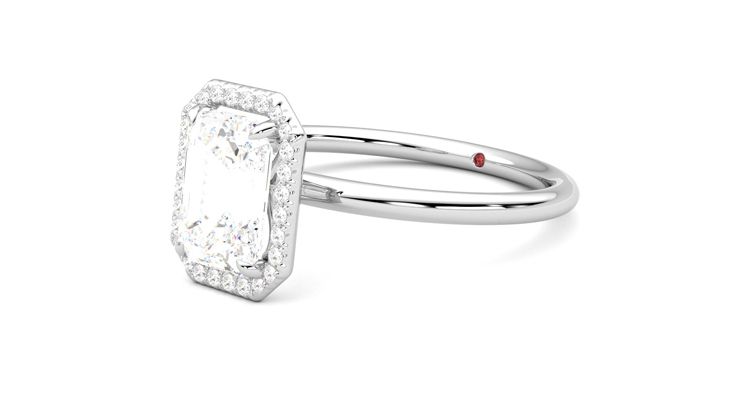 Taylor & Hart Dove Emerald Engagement Ring 360 degree image 24