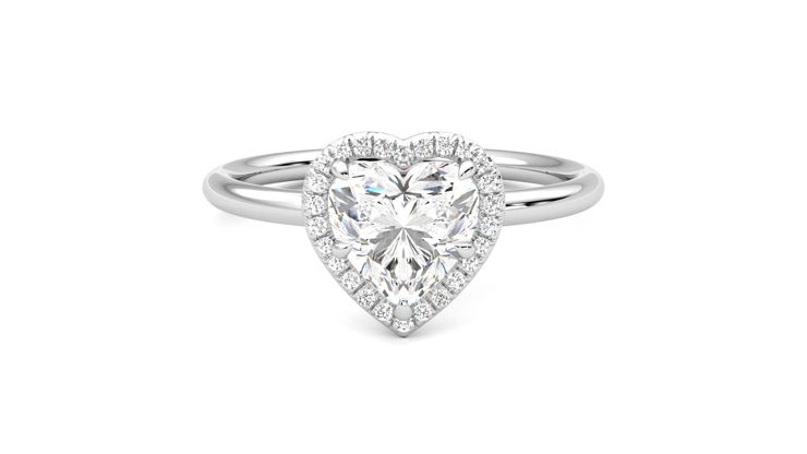 Taylor & Hart Dove Heart Engagement Ring 360 degree image 0