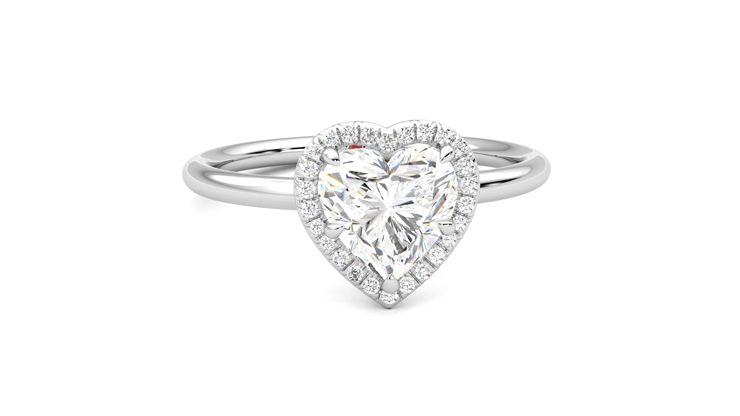 Taylor & Hart Dove Heart Engagement Ring 360 degree image 2