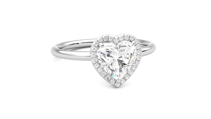 Taylor & Hart Dove Heart Engagement Ring 360 degree image 3