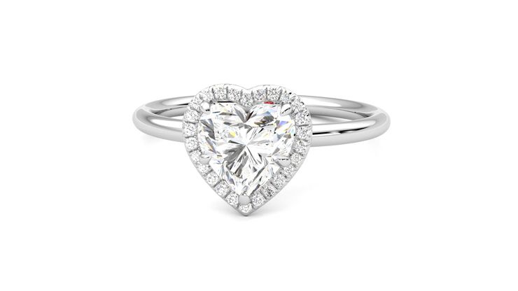 Taylor & Hart Dove Heart Engagement Ring 360 degree image 28