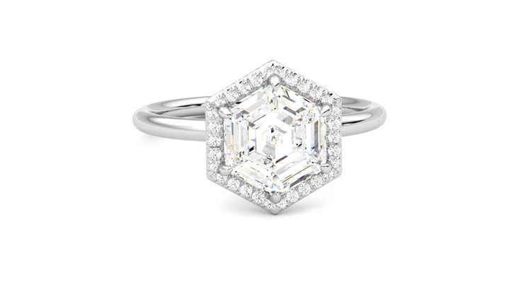 Taylor & Hart Dove Hexagonal Engagement Ring 360 degree image 2