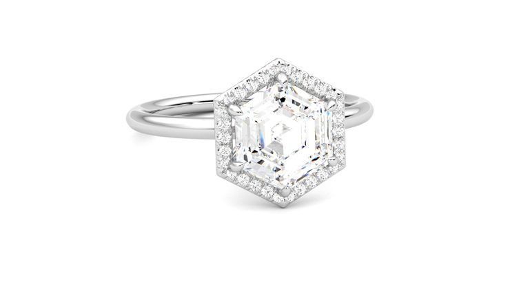 Taylor & Hart Dove Hexagonal Engagement Ring 360 degree image 3