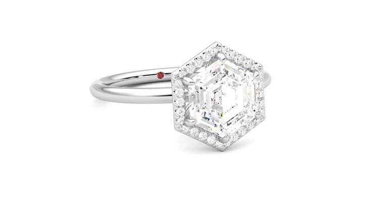 Taylor & Hart Dove Hexagonal Engagement Ring 360 degree image 4