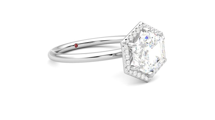 Taylor & Hart Dove Hexagonal Engagement Ring 360 degree image 6