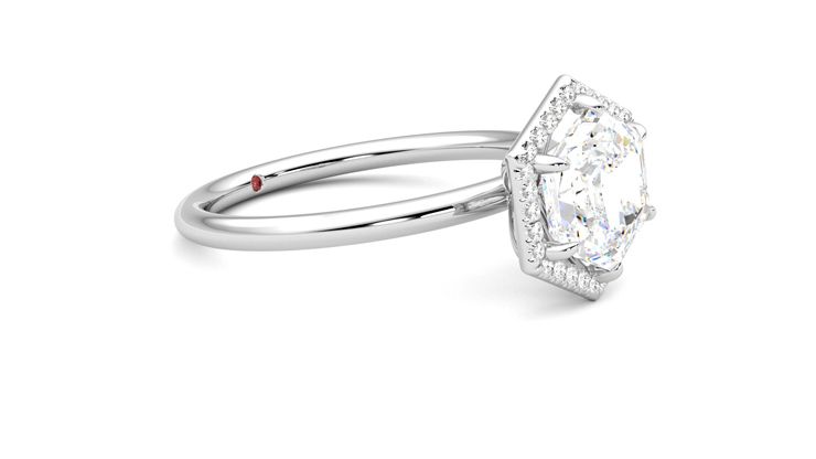 Taylor & Hart Dove Hexagonal Engagement Ring 360 degree image 7