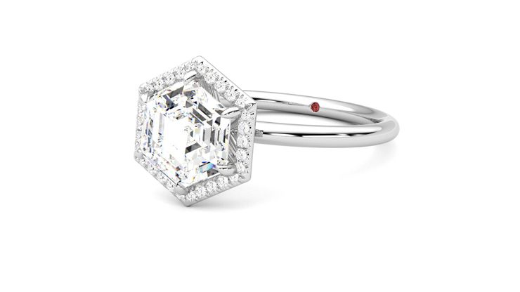 Taylor & Hart Dove Hexagonal Engagement Ring 360 degree image 25