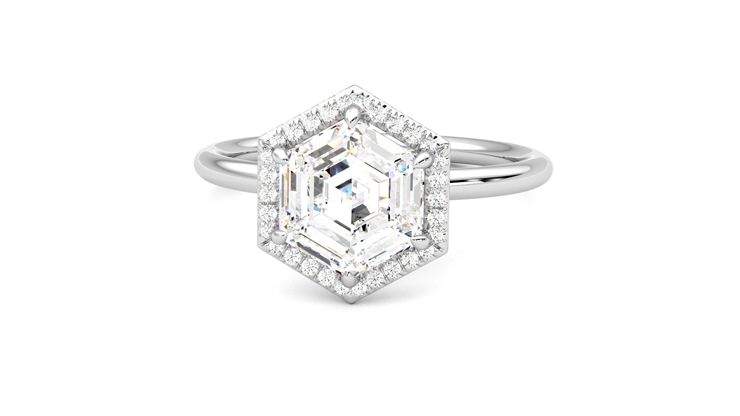 Taylor & Hart Dove Hexagonal Engagement Ring 360 degree image 28