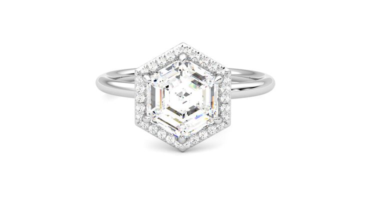 Taylor & Hart Dove Hexagonal Engagement Ring 360 degree image 29