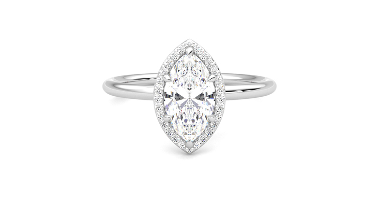 Taylor & Hart Dove Marquise Engagement Ring 360 degree image 0