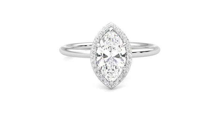 Taylor & Hart Dove Marquise Engagement Ring 360 degree image 1