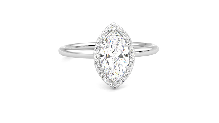 Taylor & Hart Dove Marquise Engagement Ring 360 degree image 2
