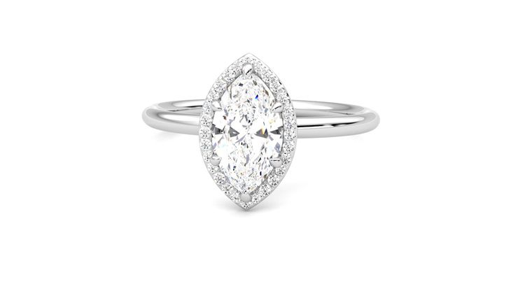 Taylor & Hart Dove Marquise Engagement Ring 360 degree image 28