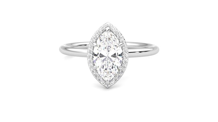 Taylor & Hart Dove Marquise Engagement Ring 360 degree image 29