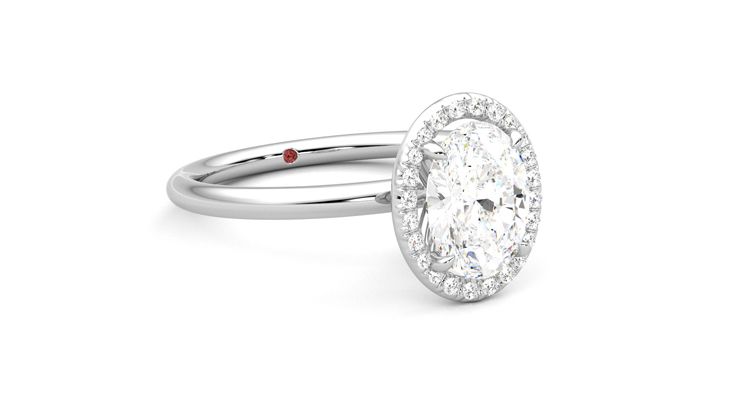 Taylor & Hart Dove Oval Engagement Ring 360 degree image 5