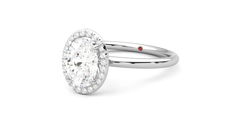 Taylor & Hart Dove Oval Engagement Ring 360 degree image 25