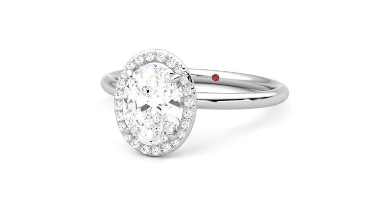 Taylor & Hart Dove Oval Engagement Ring 360 degree image 26