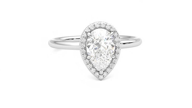 Taylor & Hart Dove Pear Engagement Ring 360 degree image 2