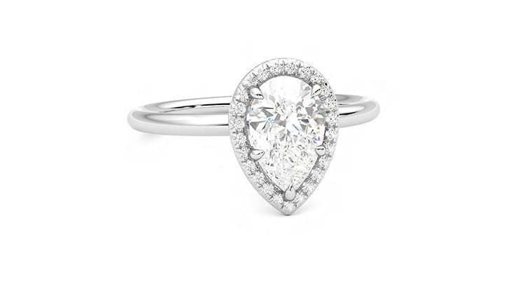 Taylor & Hart Dove Pear Engagement Ring 360 degree image 3