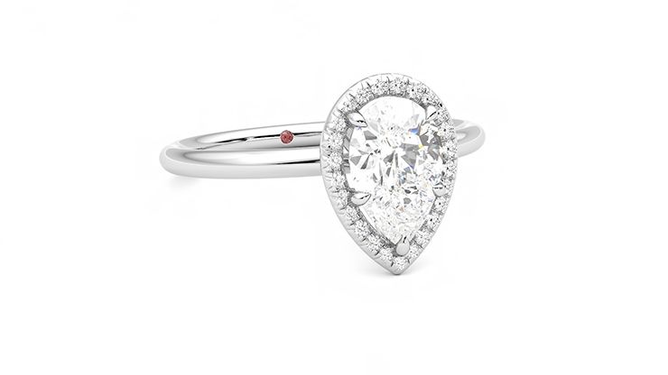 Taylor & Hart Dove Pear Engagement Ring 360 degree image 4