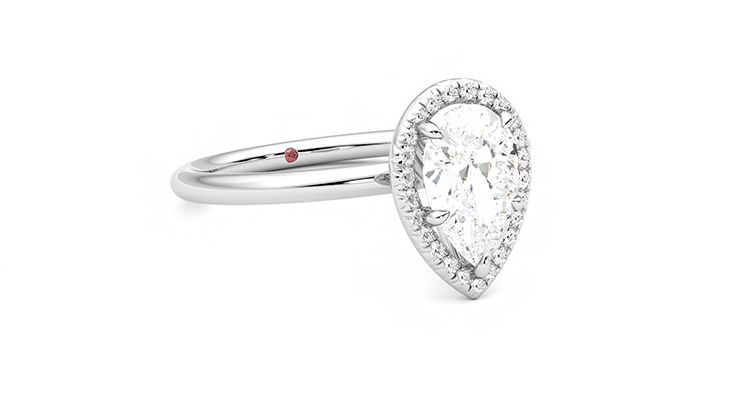Taylor & Hart Dove Pear Engagement Ring 360 degree image 5