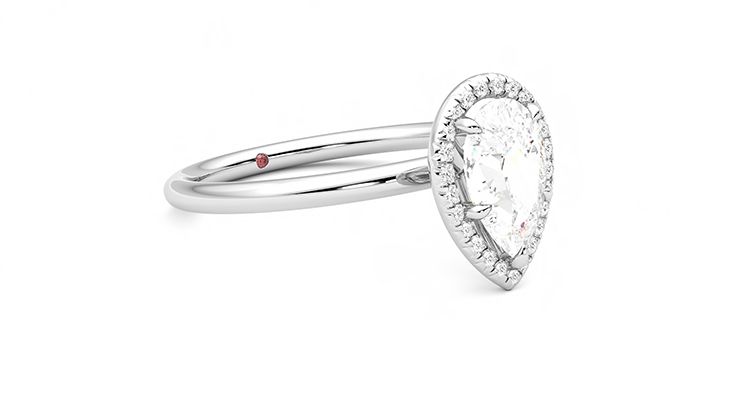 Taylor & Hart Dove Pear Engagement Ring 360 degree image 6