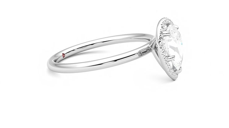 Taylor & Hart Dove Pear Engagement Ring 360 degree image 8