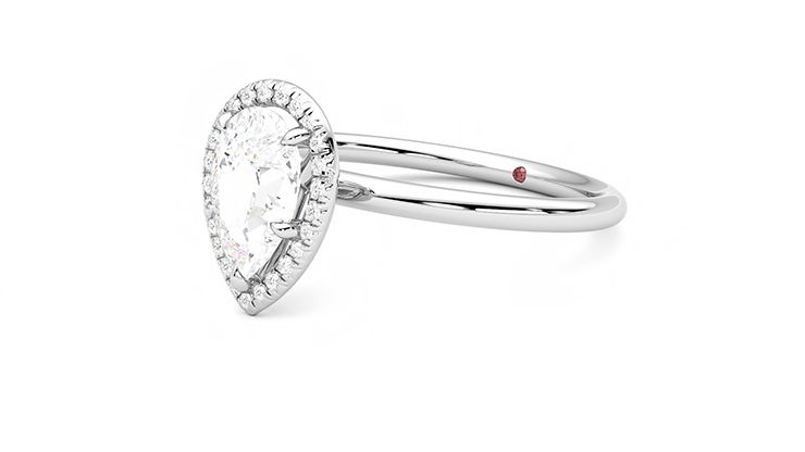 Taylor & Hart Dove Pear Engagement Ring 360 degree image 24
